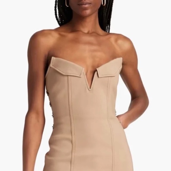 Dion Lee Strapless Hook-Embellished Cotton-Blend Midi Dress Sz L / UK12/… - Picture 1 of 13